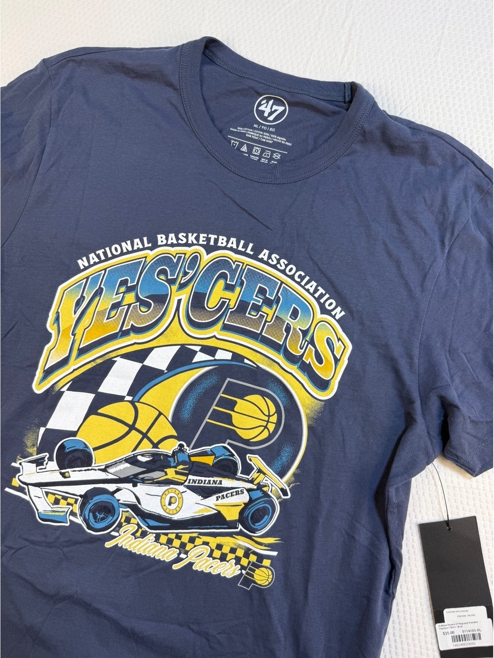 Indiana Pacers '47 Regional Franklin T Shirt XL New Racing Graphic NBA